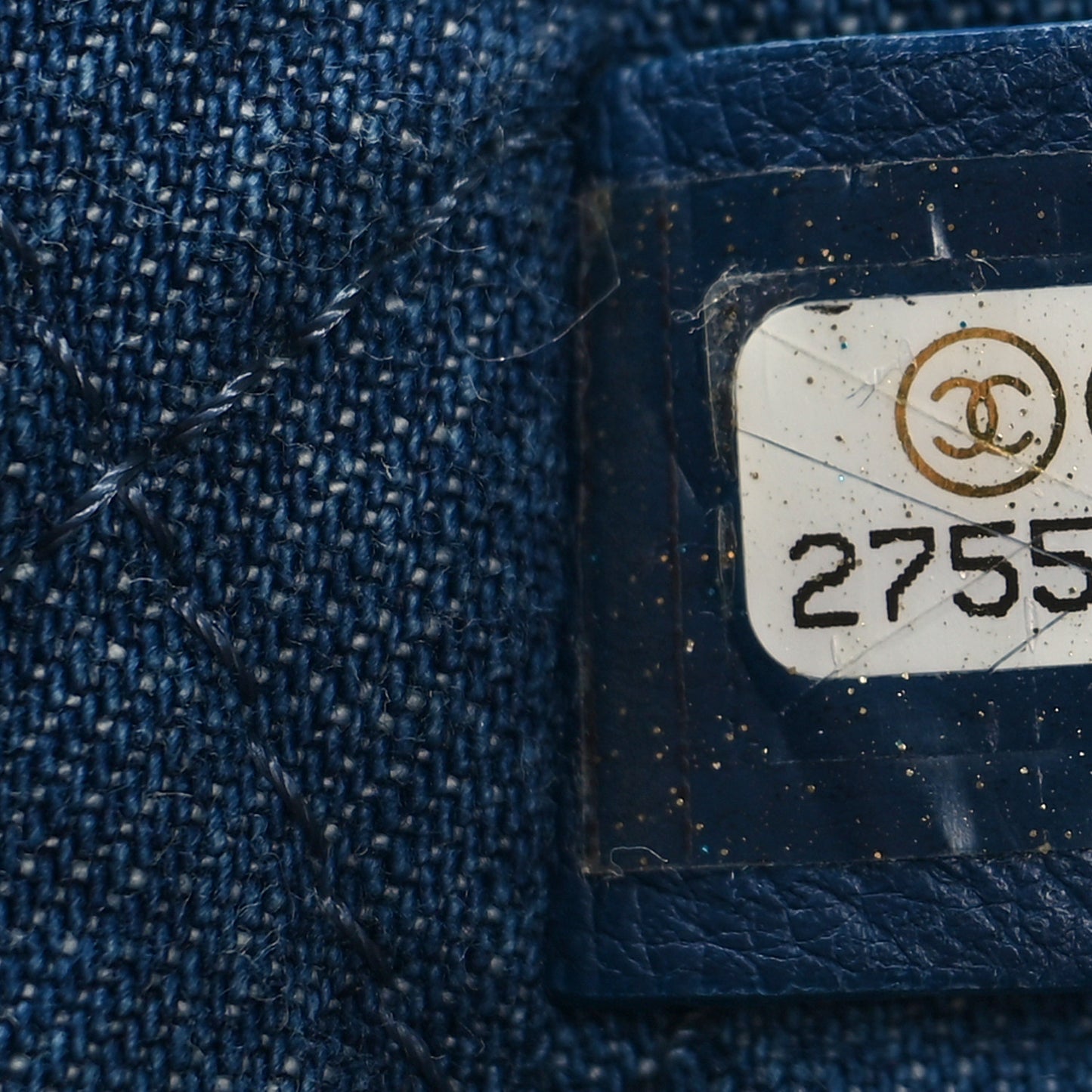 Denim Printed Shopping Bag Blue