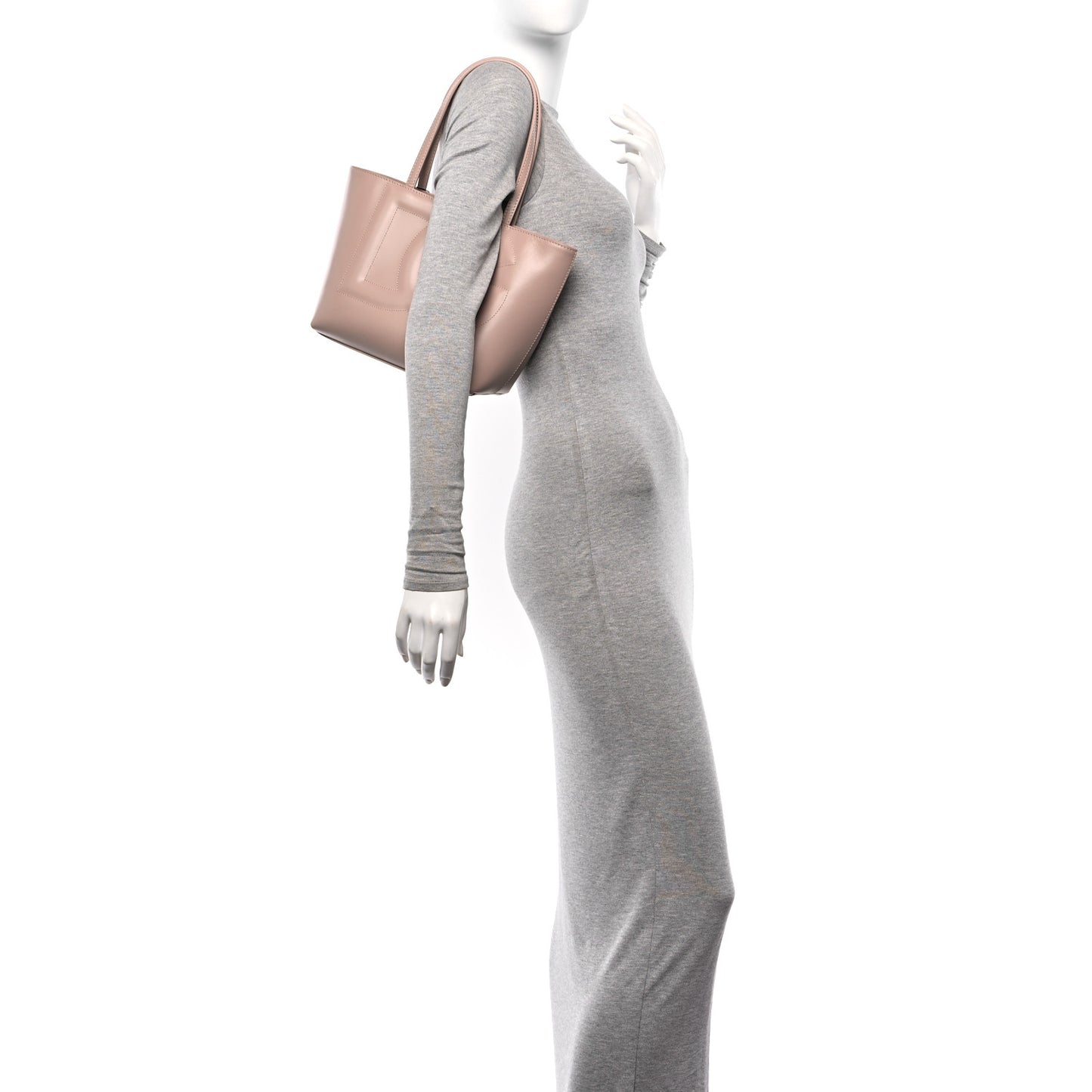 Calfskin Small DG Logo Shopper Tote Cipria