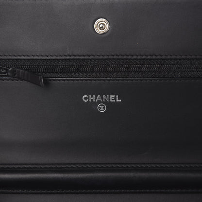 Chanel Patent Quilted Wallet On Chain WOC Black 6 of 11