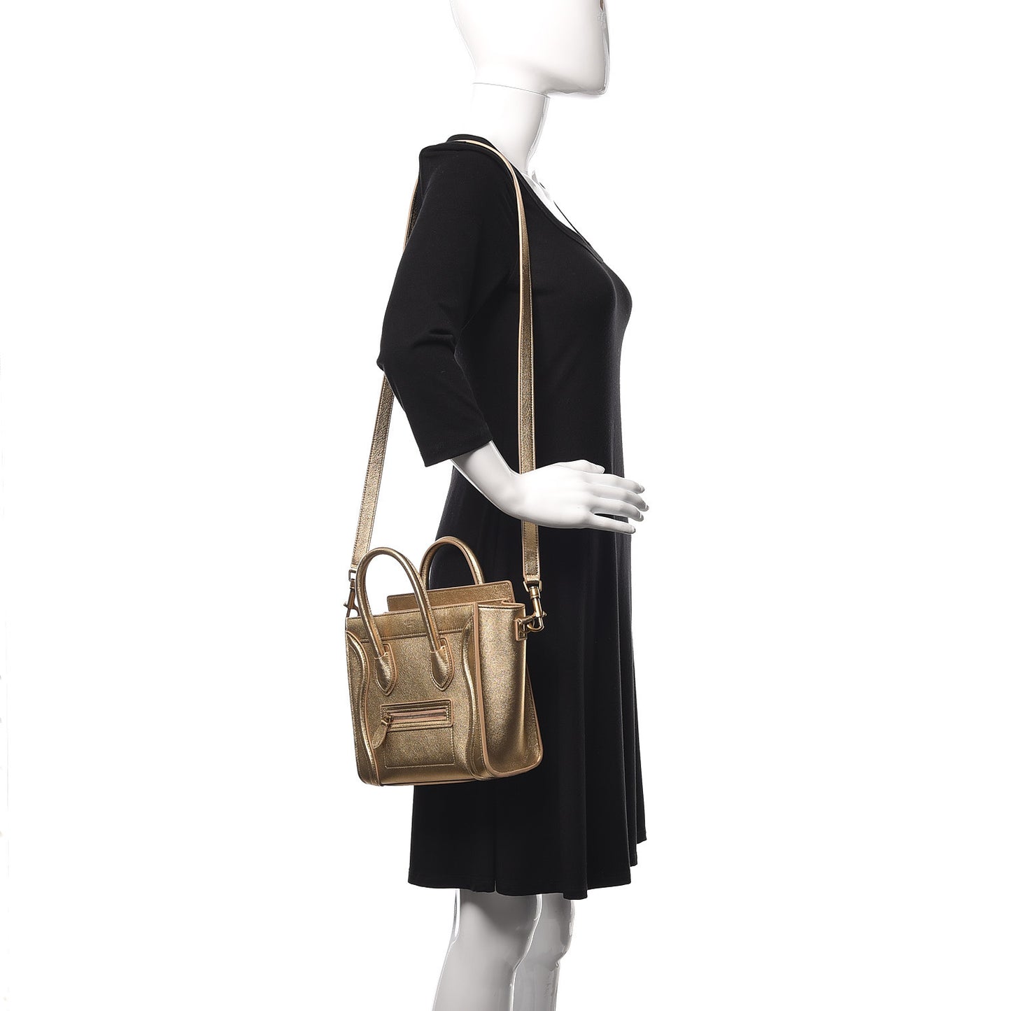 Laminated Lambskin Nano Luggage Gold