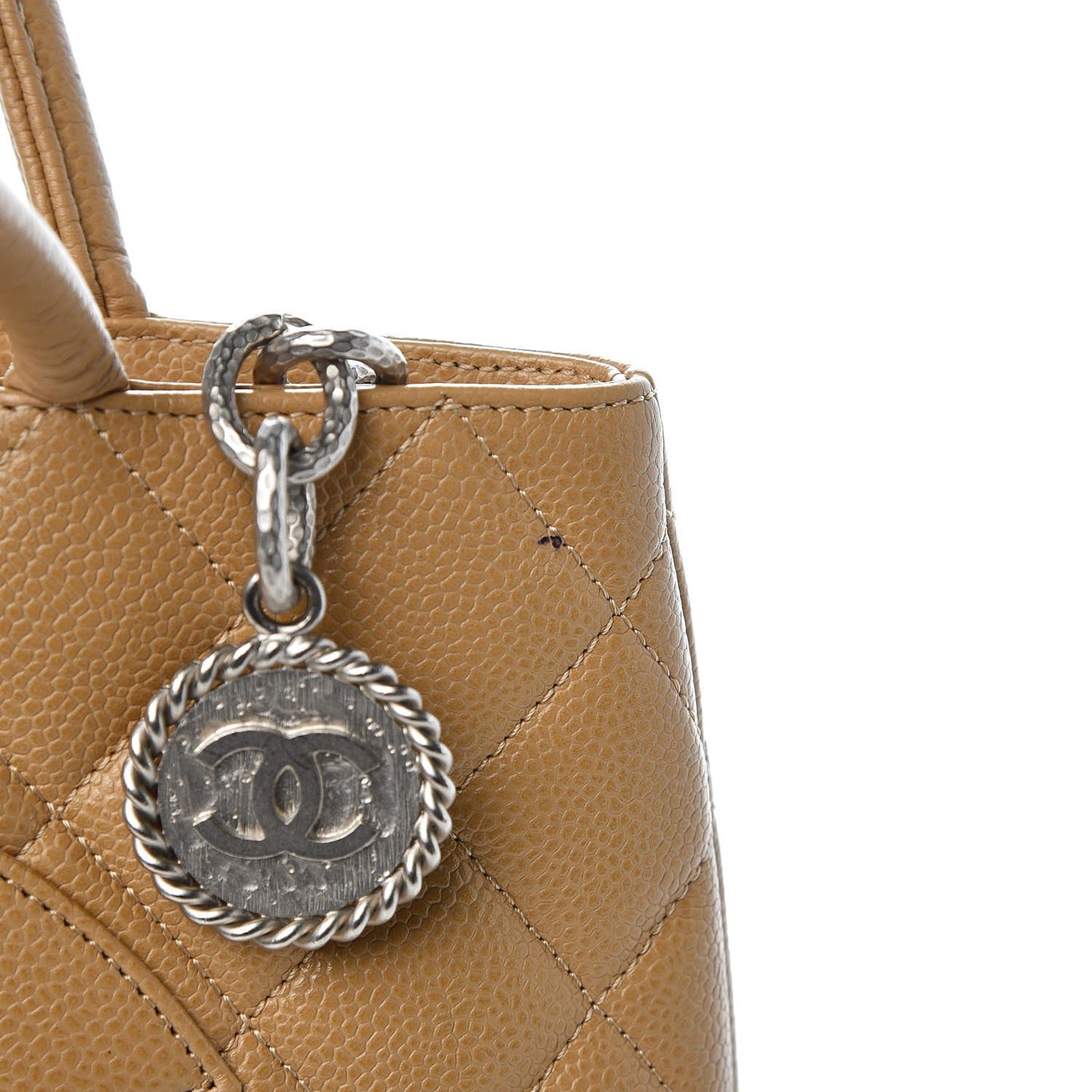 Caviar Quilted Medallion Tote Beige