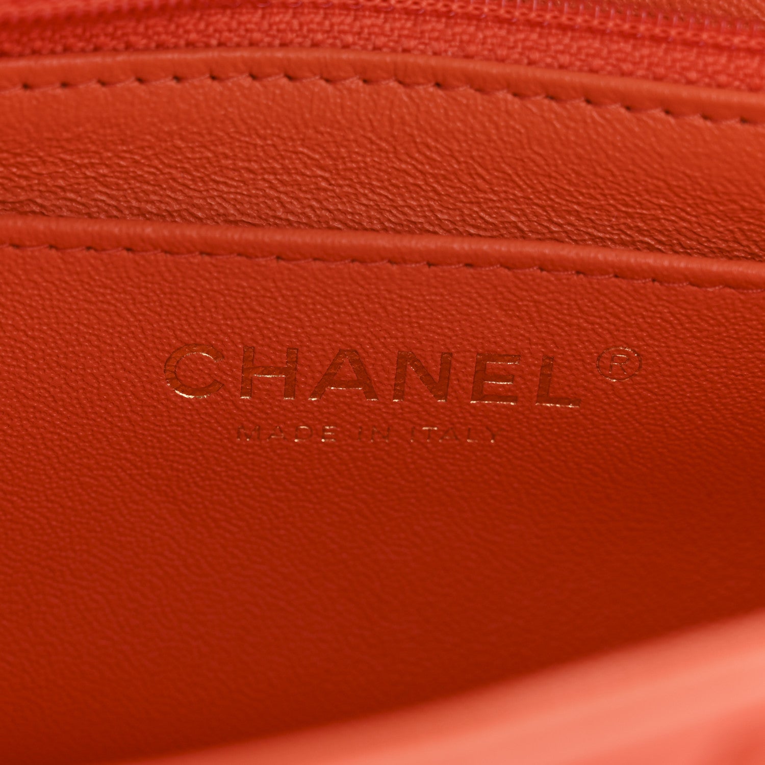 Chanel Lambskin Quilted Mini Rectangular Flap Orange 6 of 10