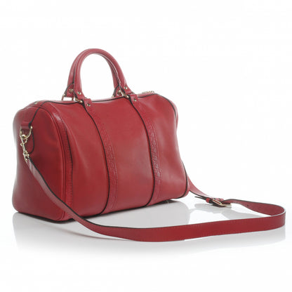 Gucci Leather Vintage Web Medium Boston Red 3 of 13