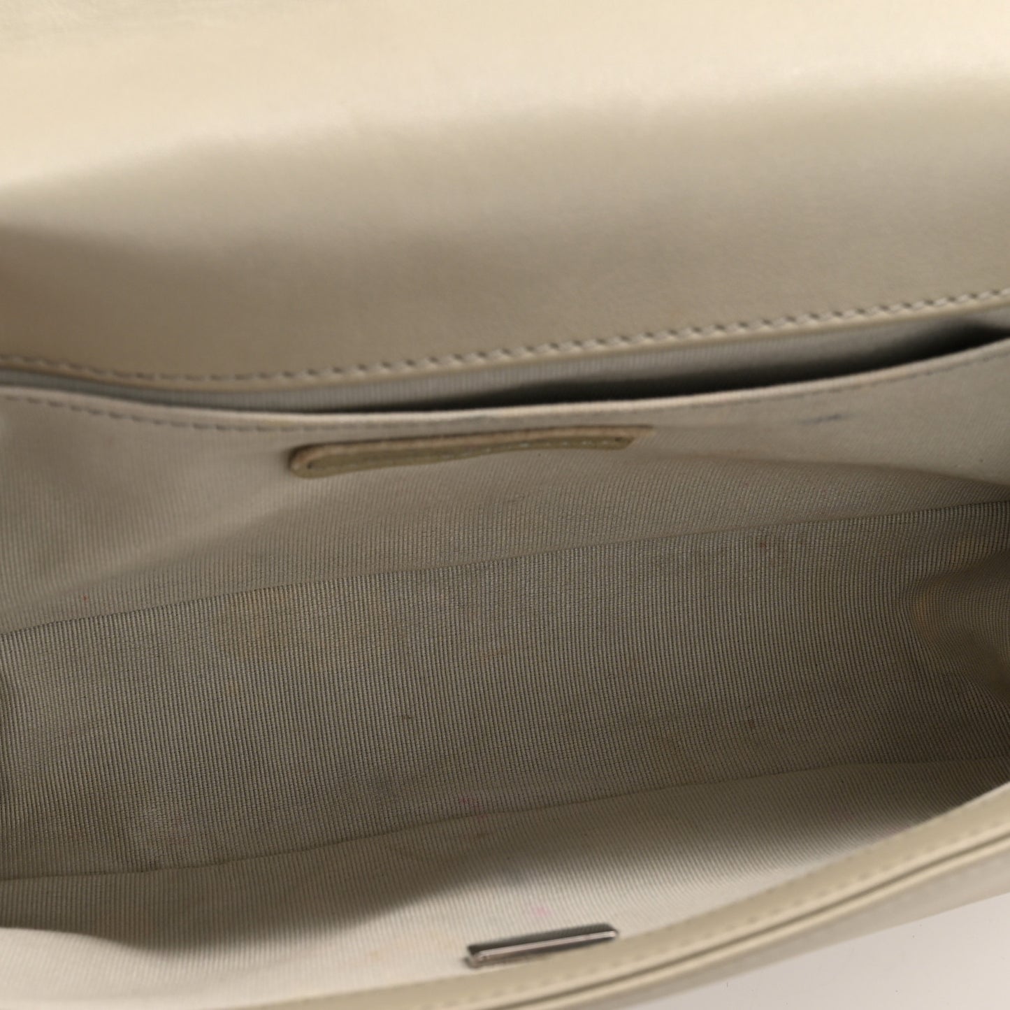 Calfskin Chevron Quilted Medium Boy Flap Grey