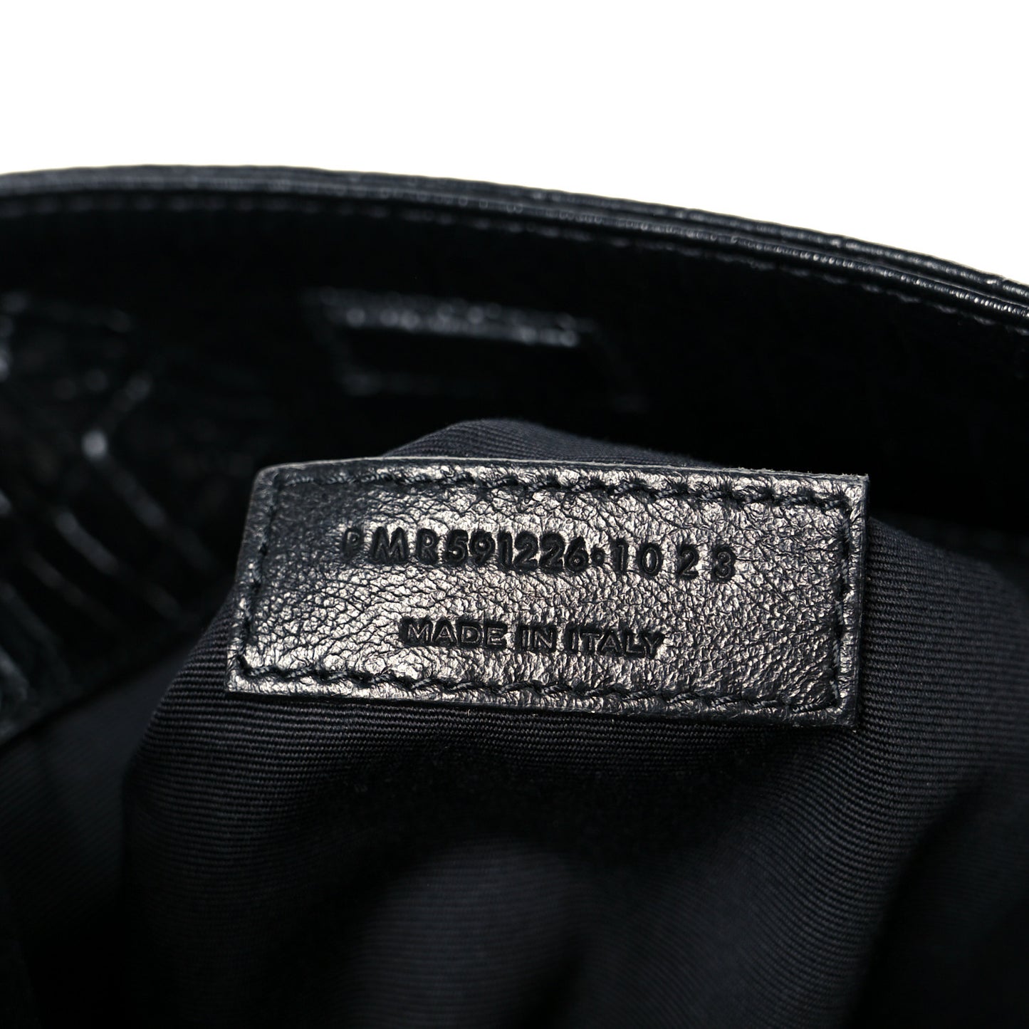 Calfskin Crocodile Embossed Monogram Medium Niki Shopping Bag Black