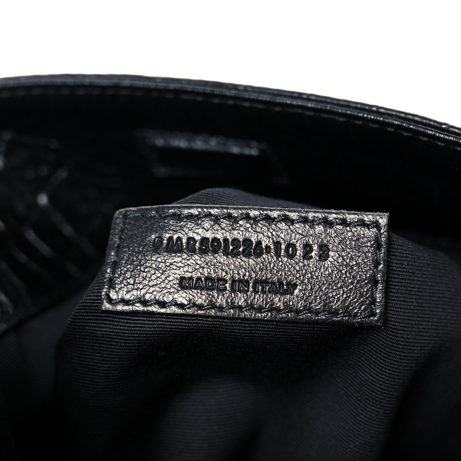Saint Laurent Calfskin Crocodile Embossed Monogram Medium Niki Shopping Bag Black 7 of 10