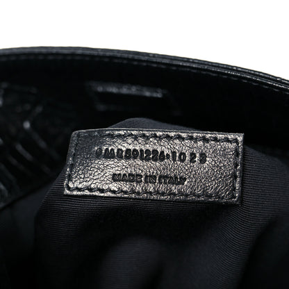 Saint Laurent Calfskin Crocodile Embossed Monogram Medium Niki Shopping Bag Black 7 of 10
