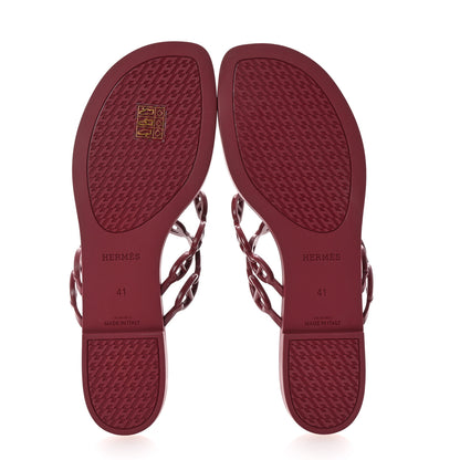 Hermes Rubber Chaine d'Ancre Island Sandals 41 Rouge H 6 of 9
