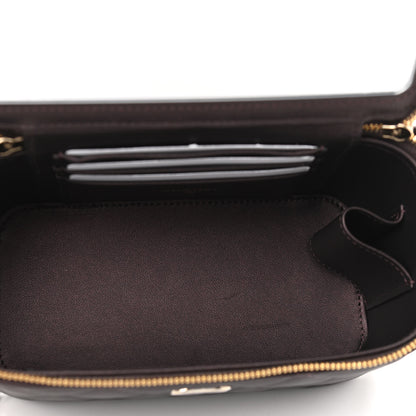 Chanel Iridescent Lambskin Quilted Small Top Handle Vanity Case With Chain Burgundy 5 of 12
