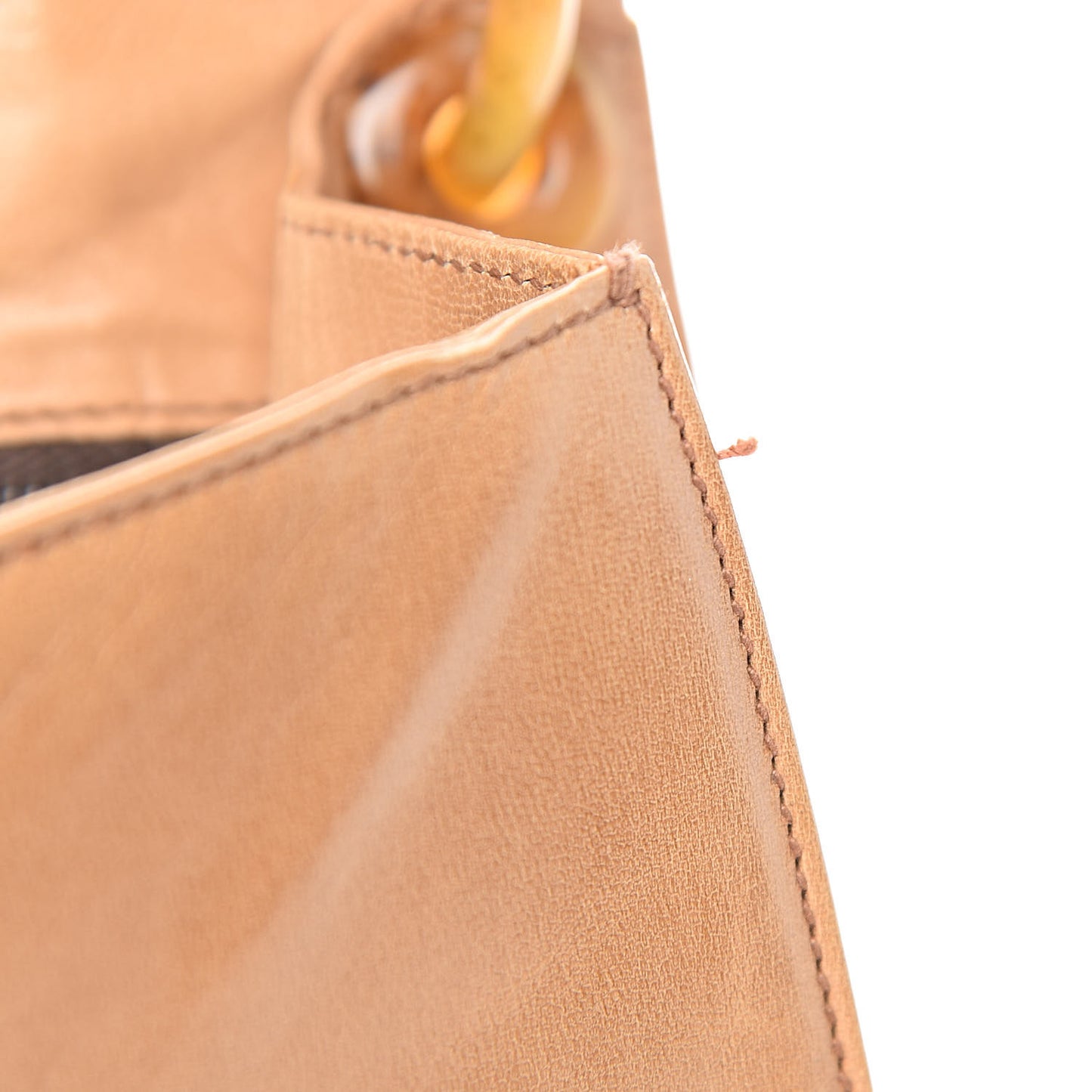 Goatskin Swing Chain Shoulder Bag Beige