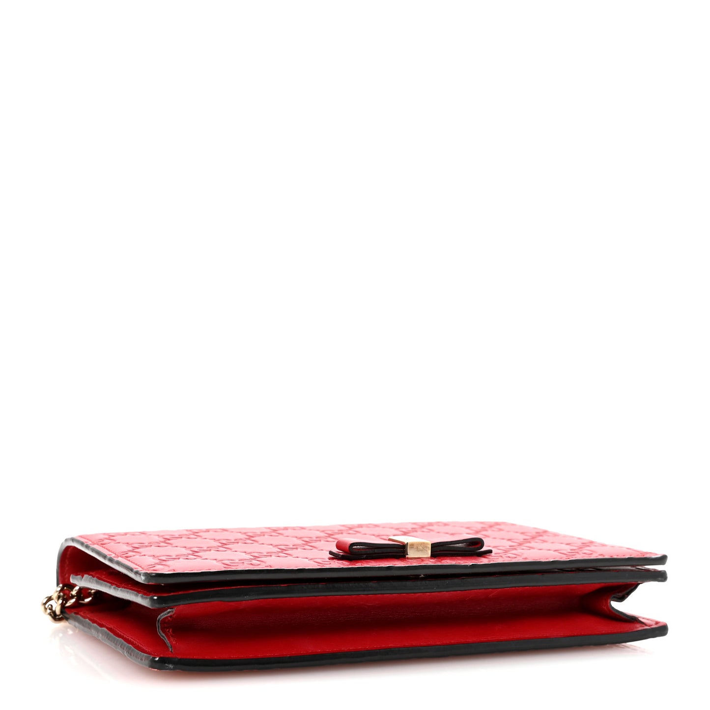 Guccissima Signature Bowy Chain Wallet Hibiscus Red