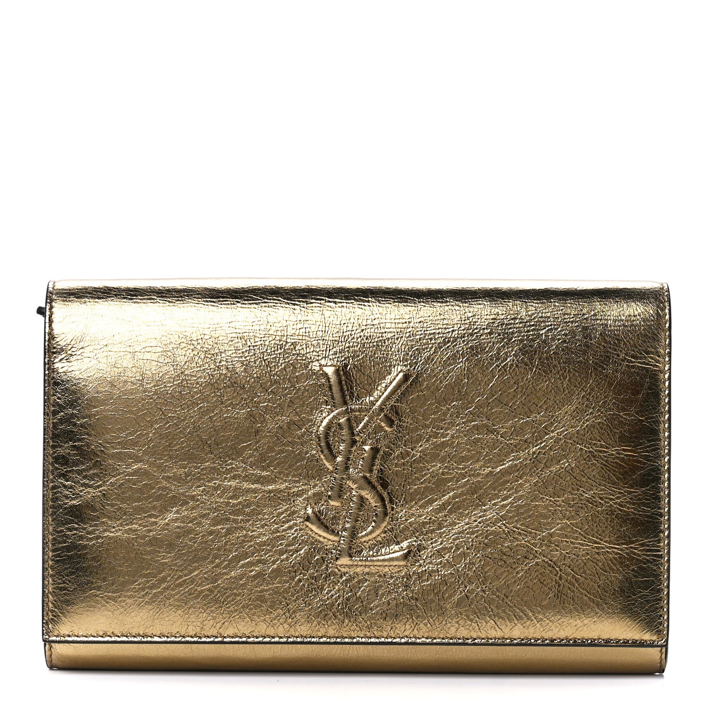 Metallic Calfskin Monogram Belle de Jour Chain Clutch Gold