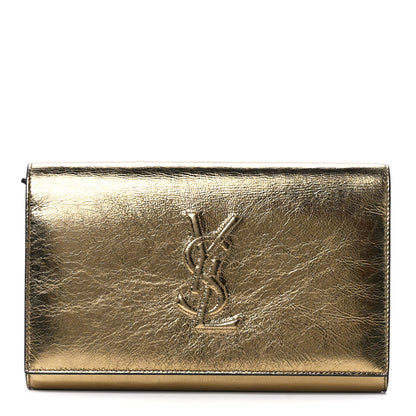 Saint Laurent Metallic Calfskin Monogram Belle de Jour Chain Clutch Gold 1 of 11