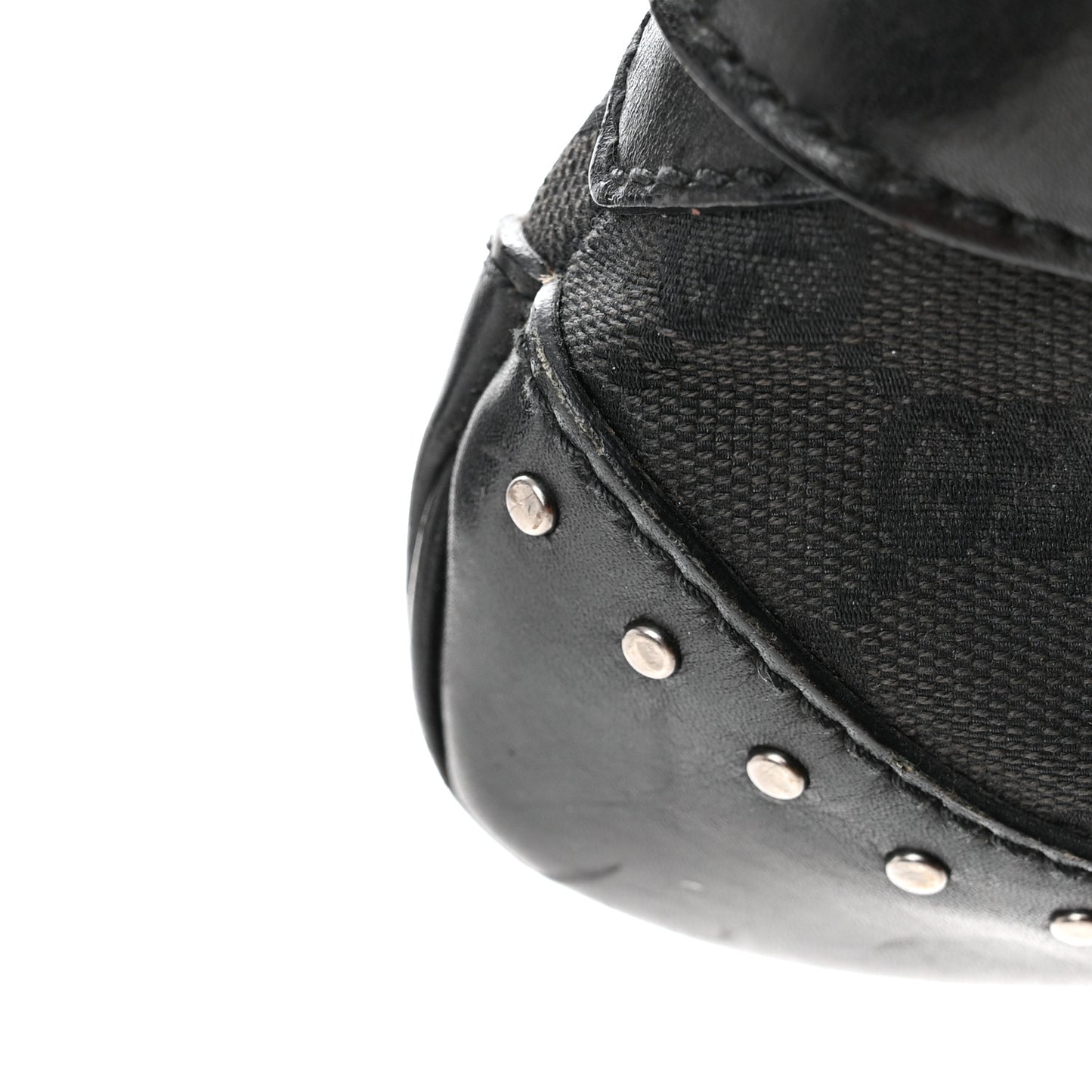Monogram Studded Horsebit Clutch Black
