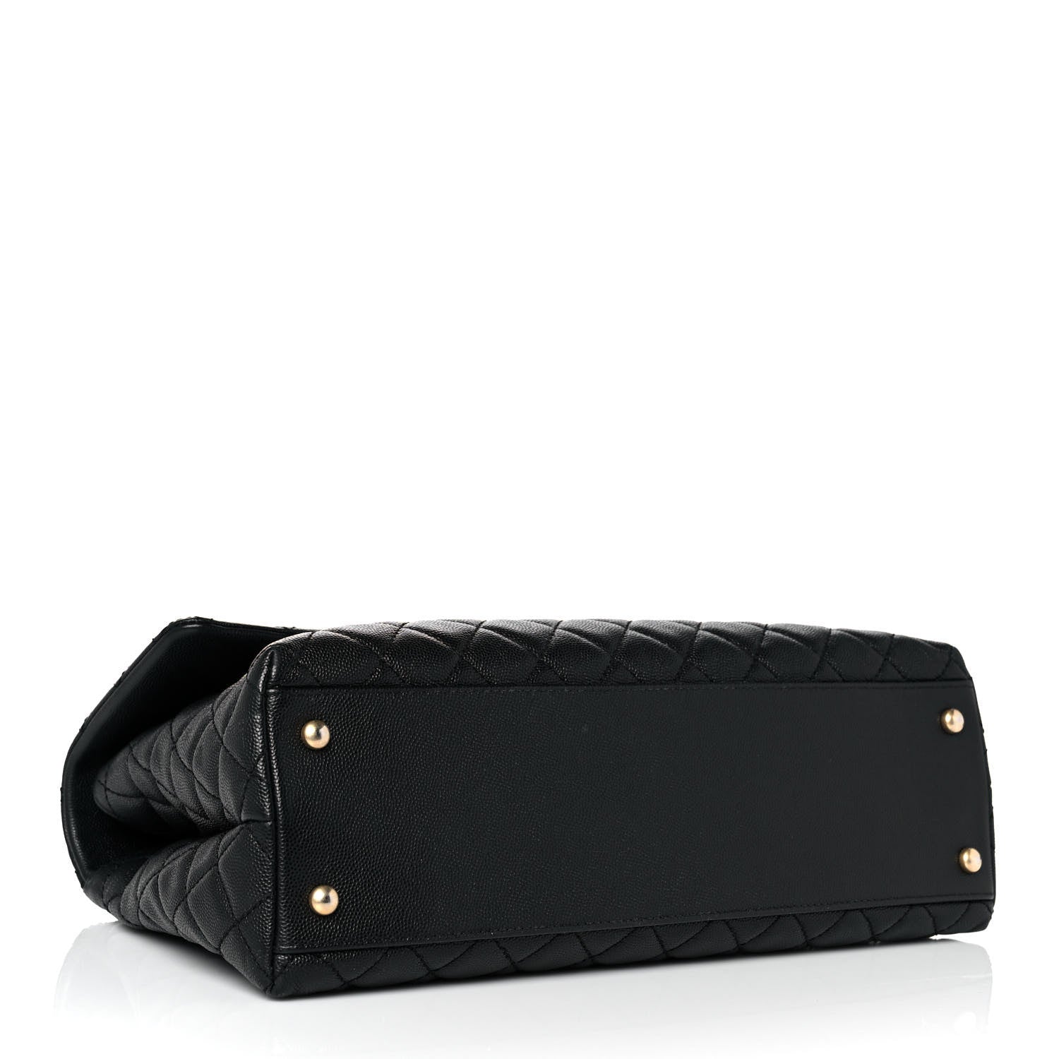 Chanel Caviar Lizard Quilted Medium Coco Handle Flap Black 4 of 10