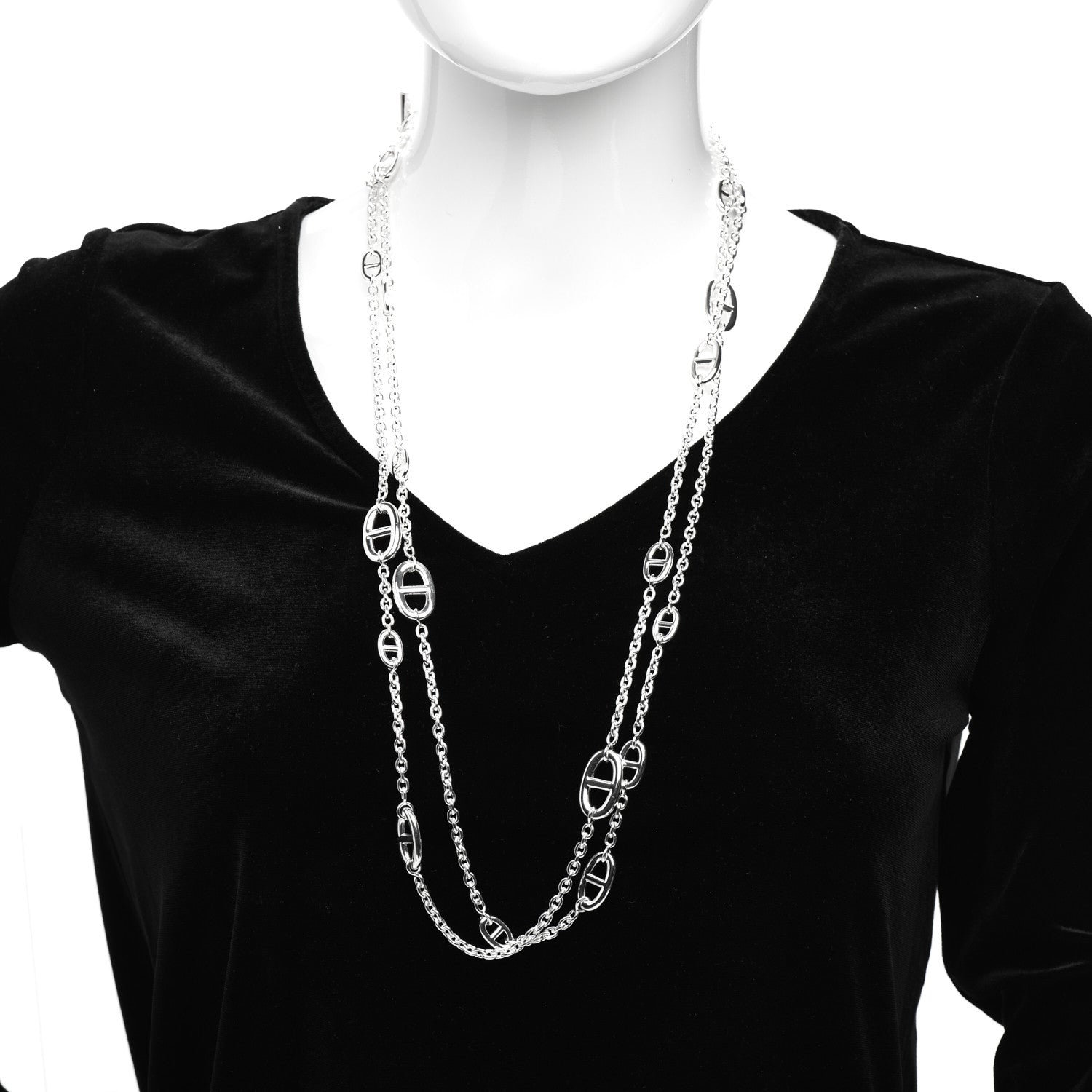 Hermes Sterling Silver Farandole Necklace 160 2 of 5