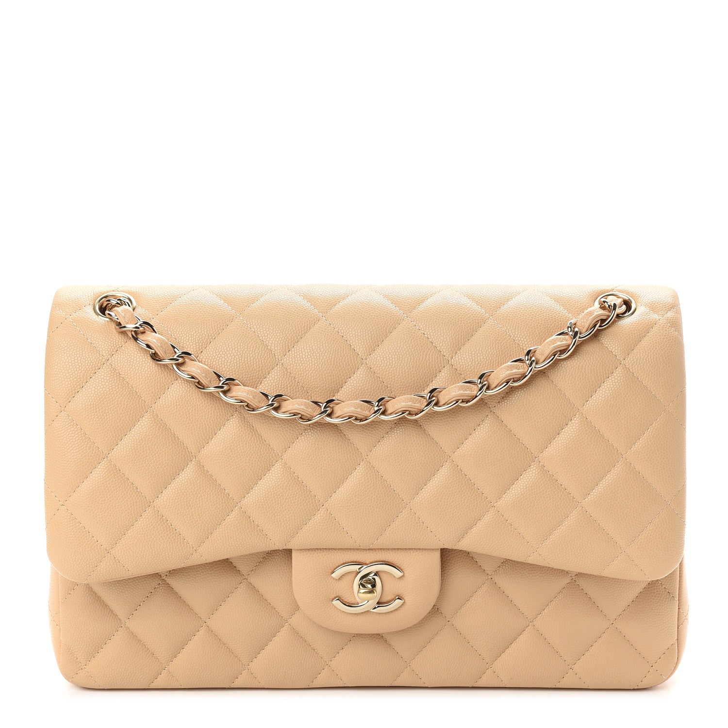 Chanel Caviar Quilted Jumbo Double Flap Beige Clair 1 of 12