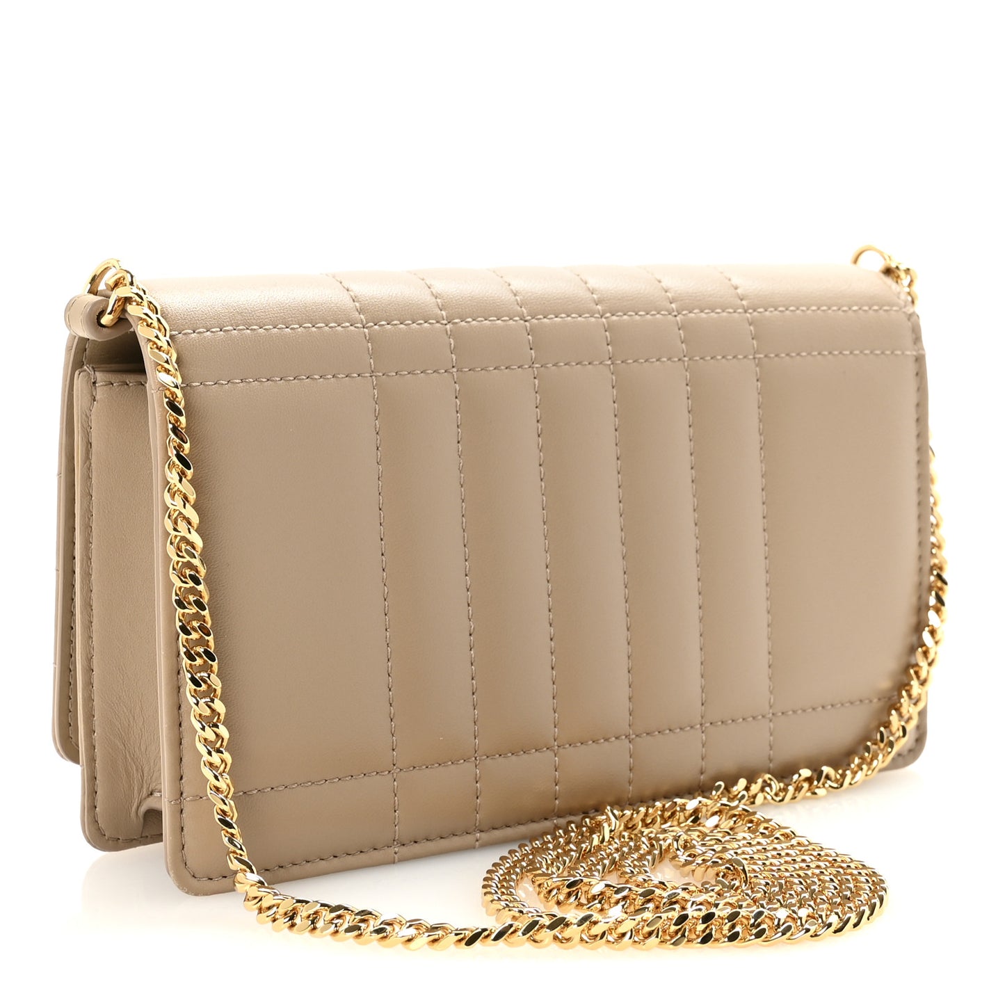 Lambskin Quilted Lola Clutch On Chain Beige