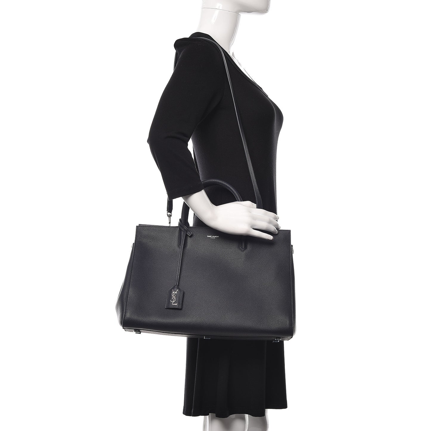 Calfskin Medium Rive Gauche Cabas Navy Blue