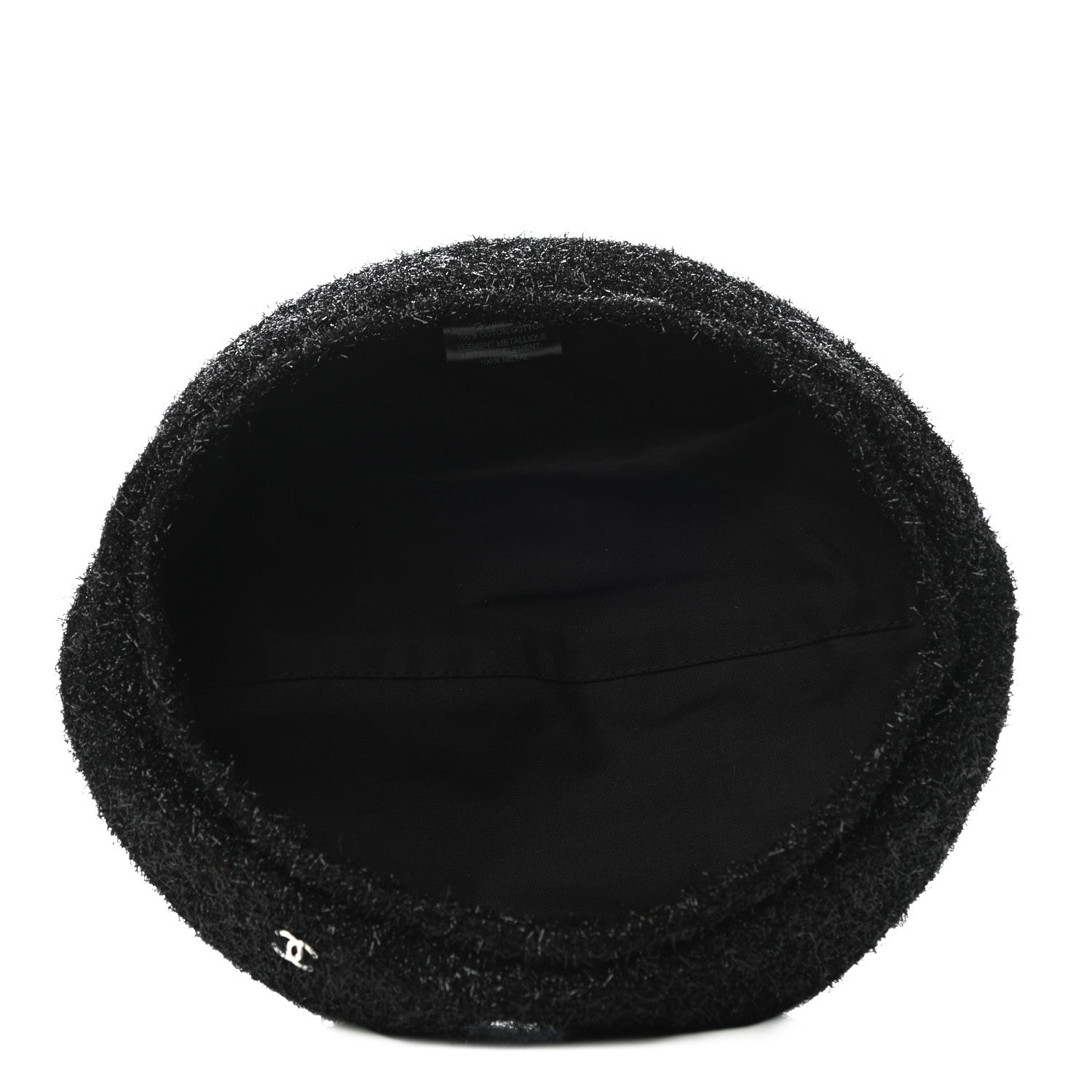 Chanel Cotton Polymide Beret Hat S Black 7 of 8