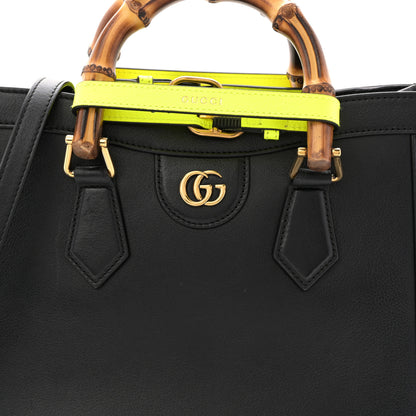 Gucci Calfskin Small Diana Tote Bag Black Yellow Fluo 8 of 11