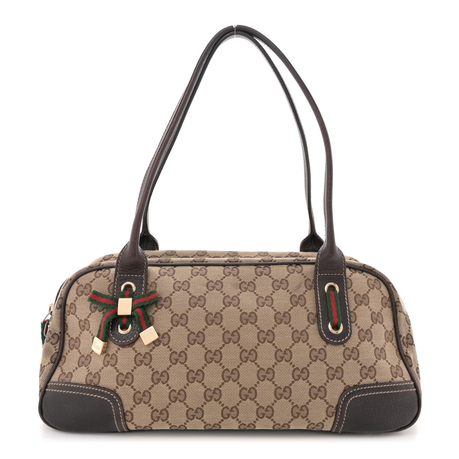 Gucci Monogram Small Princy Satchel Dark Brown 1 of 11