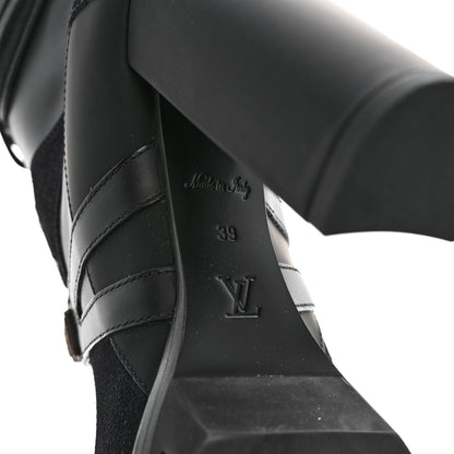 Louis Vuitton Suede Calfskin Monogram Star Trail Ankle Boots 39 Black 8 of 9