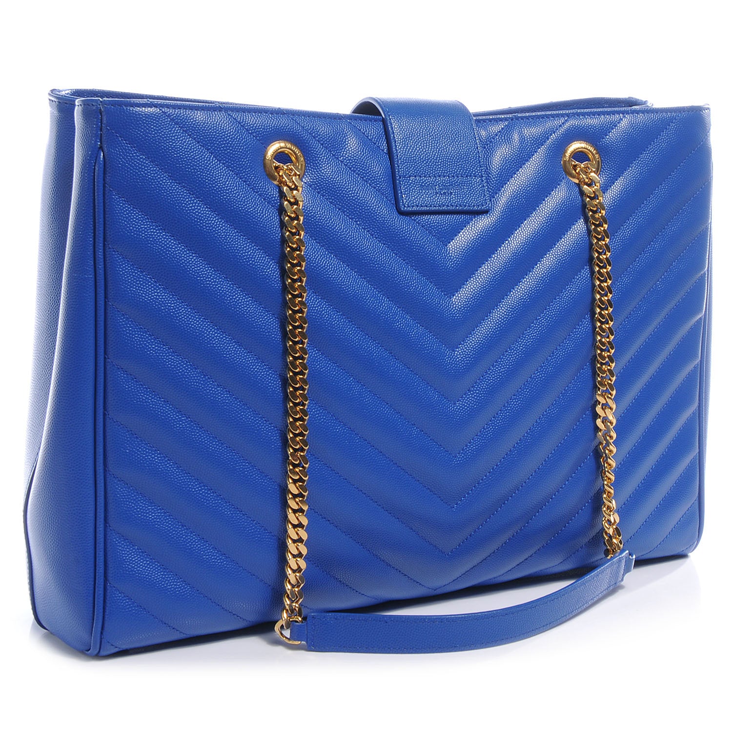 Saint Laurent Matelasse Chevron Cassandre Shopper Royal Blue 3 of 11