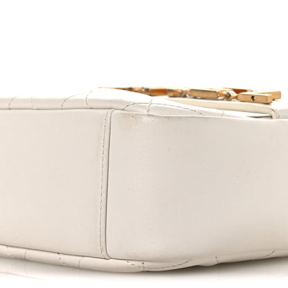 Chanel Calfskin Quilted Enchained Camera Case Bag White 10 of 14