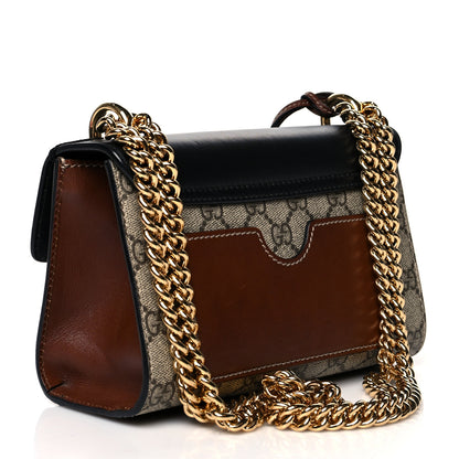 Gucci GG Supreme Monogram Calfskin Small Padlock Shoulder Bag Beige Black Cuir 2 of 17