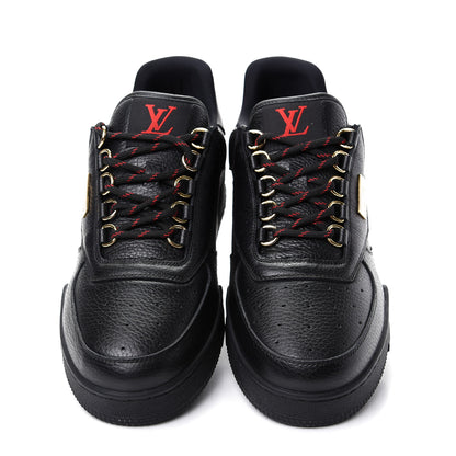 Louis Vuitton Calfskin Mens LV Trainer Sneaker 8 Black 3 of 9