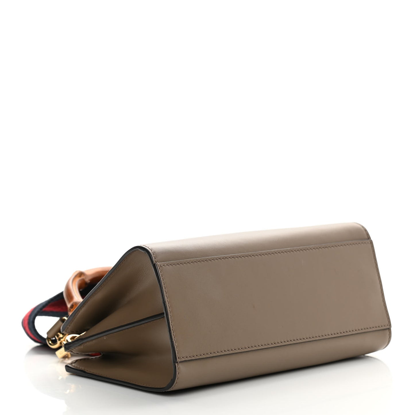 Nappa Bamboo Web Mini Nymphaea Top Handle Bag Brown