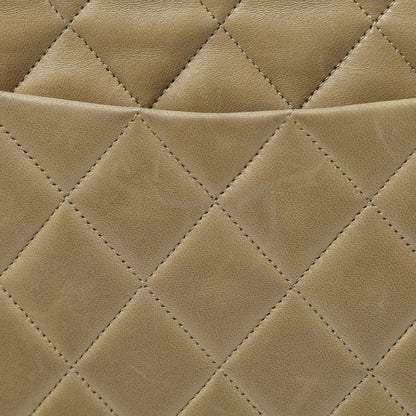 Chanel Lambskin Quilted Maxi Single Flap Dark Beige 21 of 24