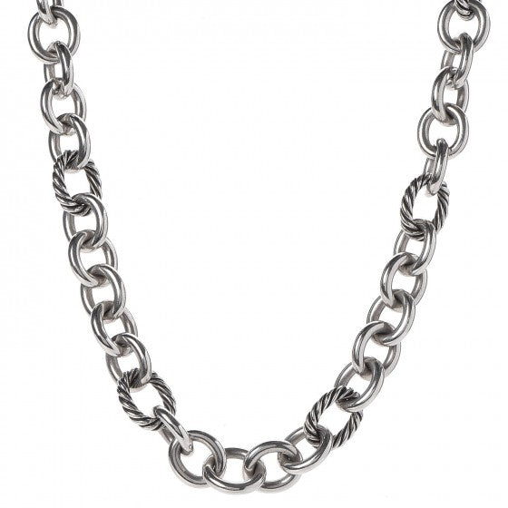 Sterling Silver 12mm Oval Link Necklace