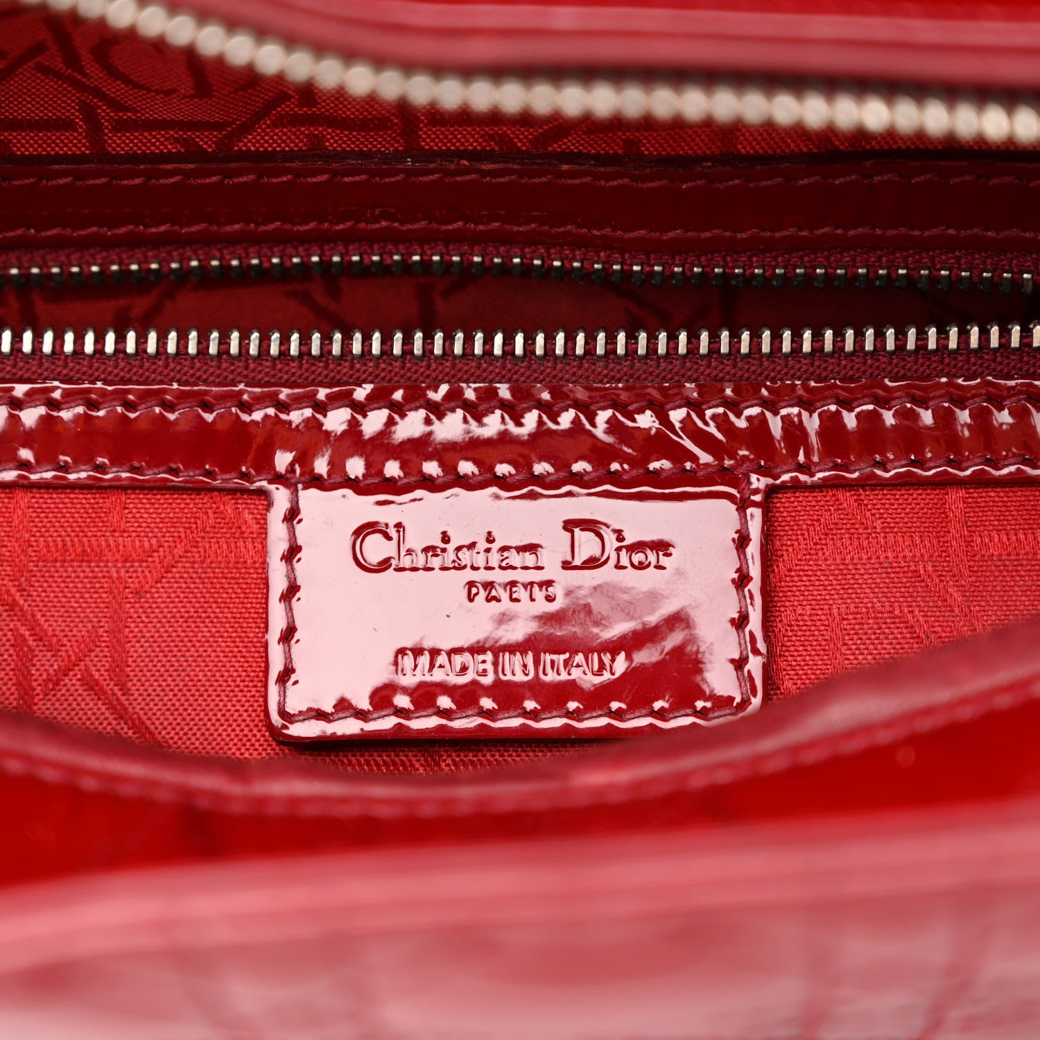Christian Dior Patent Cannage Large Lady Dior Red 6 of 10
