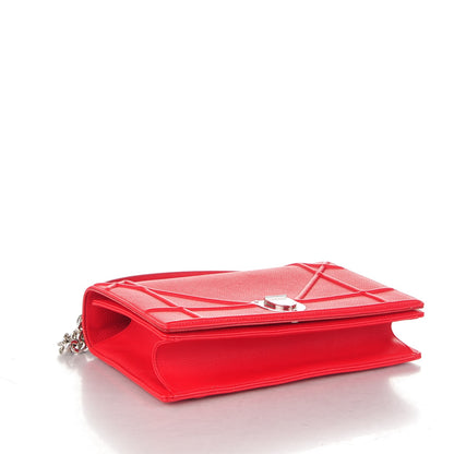 Christian Dior Grained Calfskin Medium Diorama Flap Bag Red 4 of 8