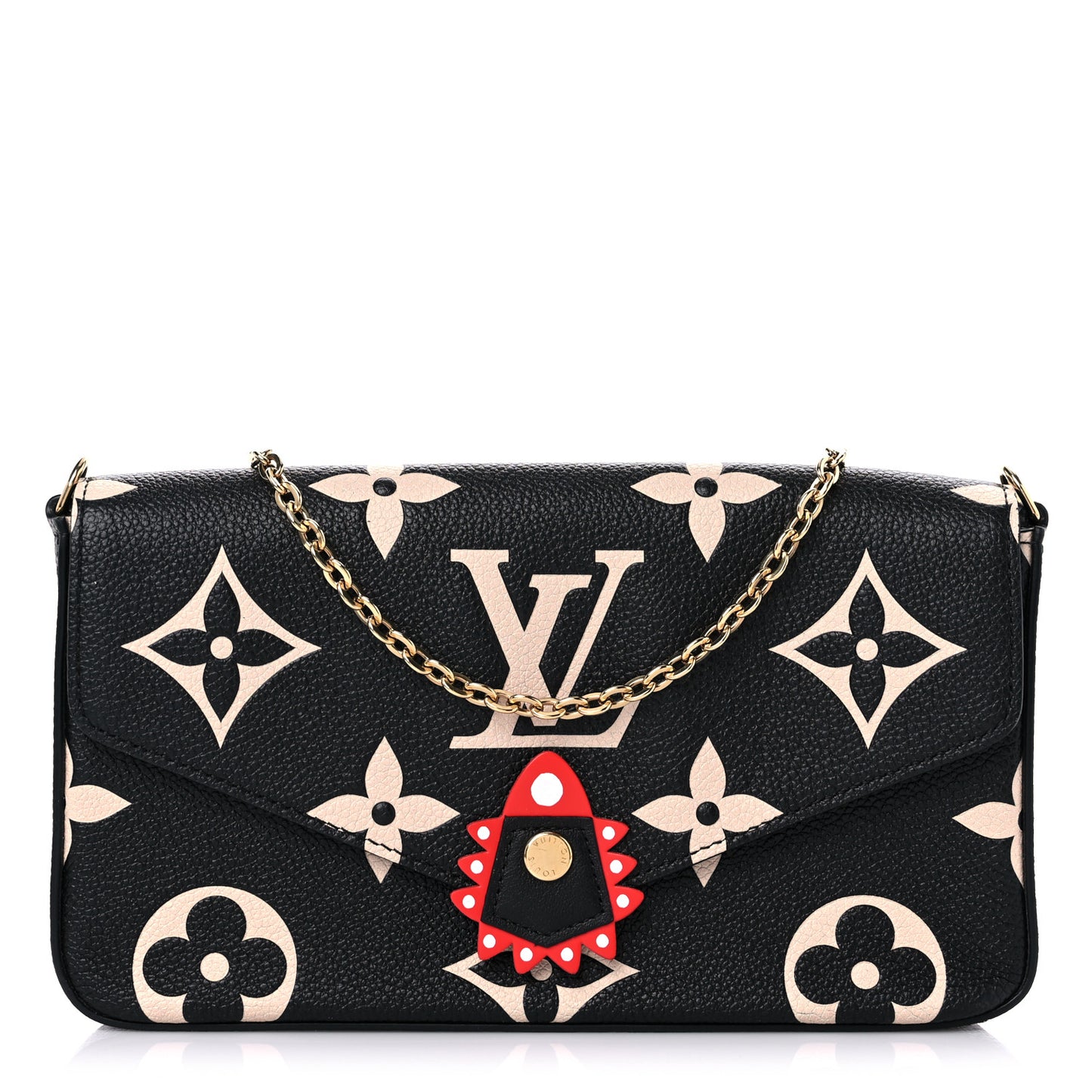 Empreinte Monogram Giant Crafty Pochette Felicie Black Crème