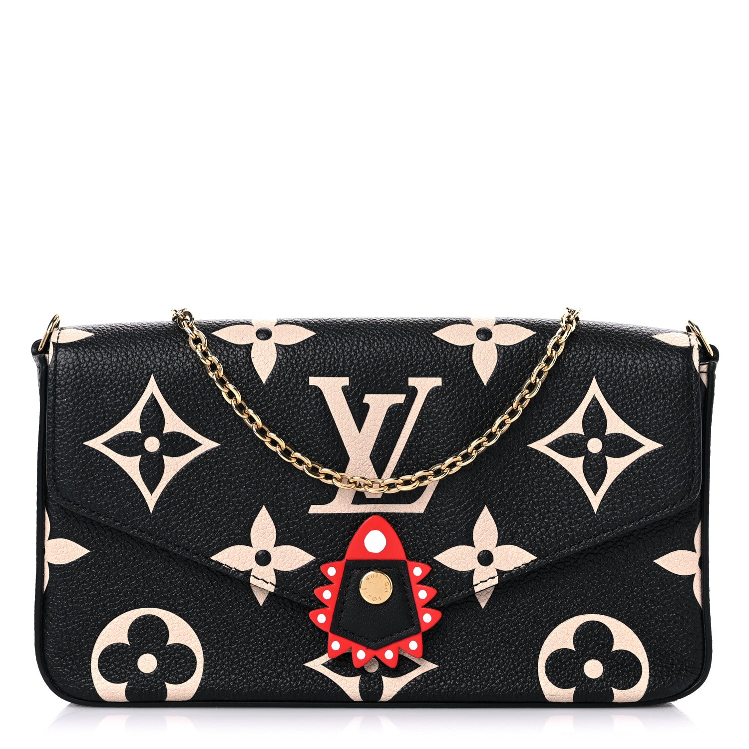 Louis Vuitton Empreinte Monogram Giant Crafty Pochette Felicie Black Crème 3 of 9