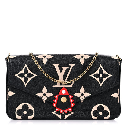 Louis Vuitton Empreinte Monogram Giant Crafty Pochette Felicie Black Crème 3 of 9