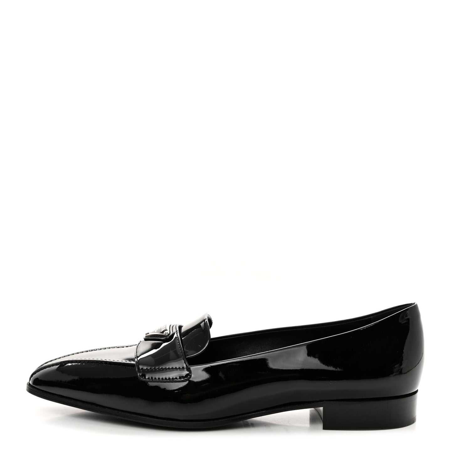 Vernice Triangle Pointed Toe 25mm Loafers 37.5 Black