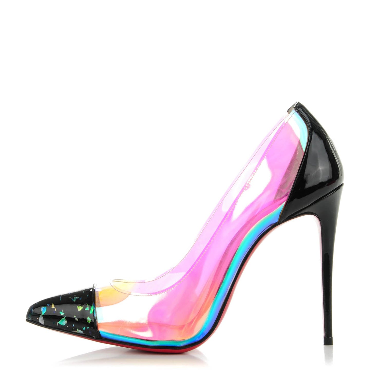 Debout Disco PVC Hologram 100 Pumps 38.5 Black Transparent