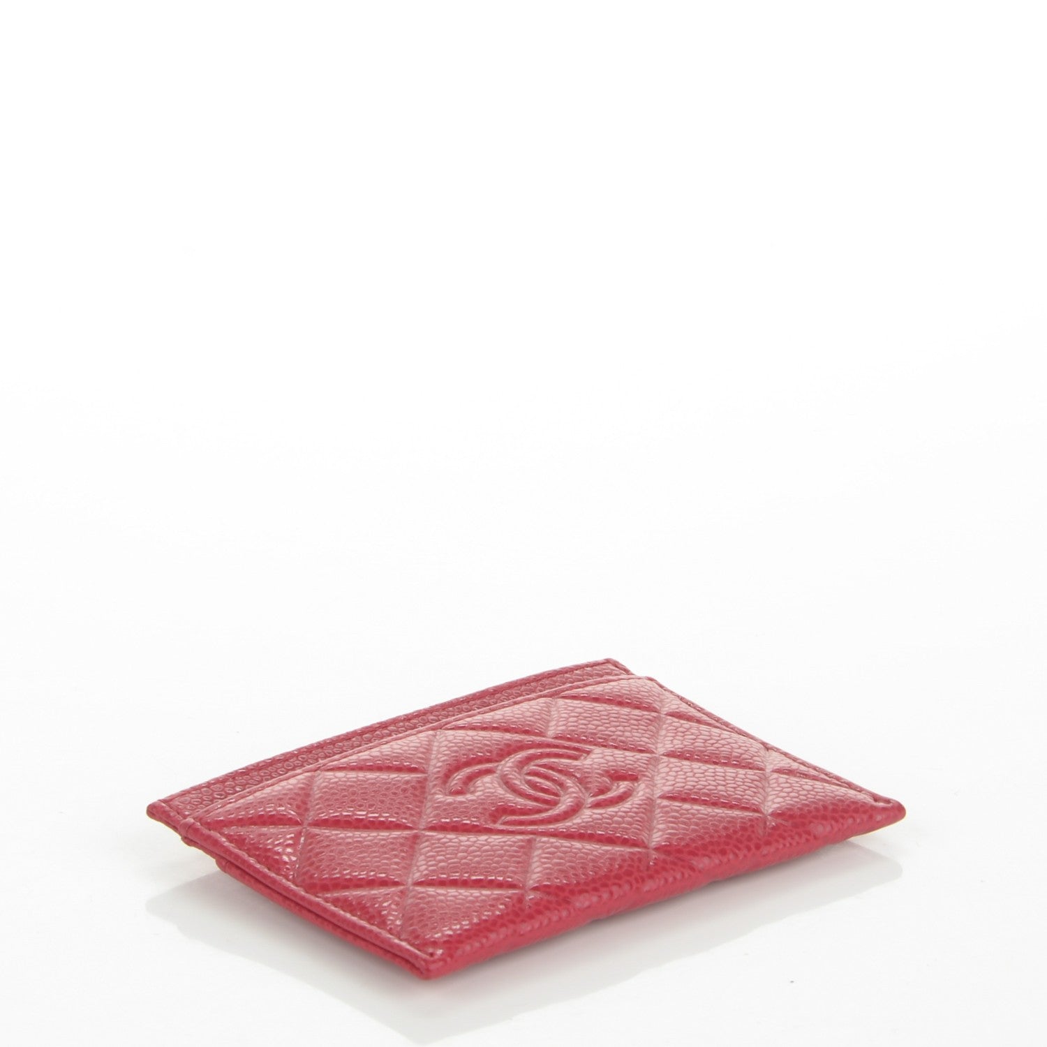 Chanel Caviar Quilted Diamond CC Card Holder Dark Pink 3 of 8