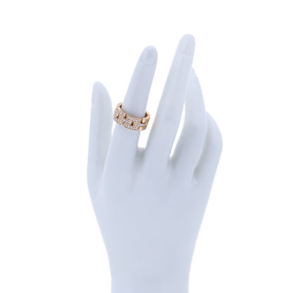 Cartier 18K Yellow Gold Diamond Maillon Panthere 3 Half Rows Paved Ring 54 6.75 2 of 6