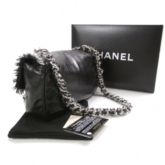 Chanel Lambskin Tweedy Flap Black 3 of 11