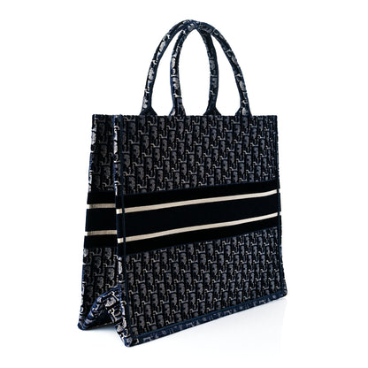 Christian Dior Oblique Velvet Book Tote Blue Multicolor 3 of 10