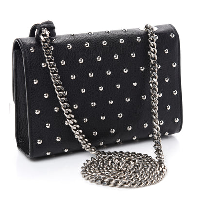 Gucci Calfskin Small Studded Miss Bamboo Shoulder Bag Black 3 of 11
