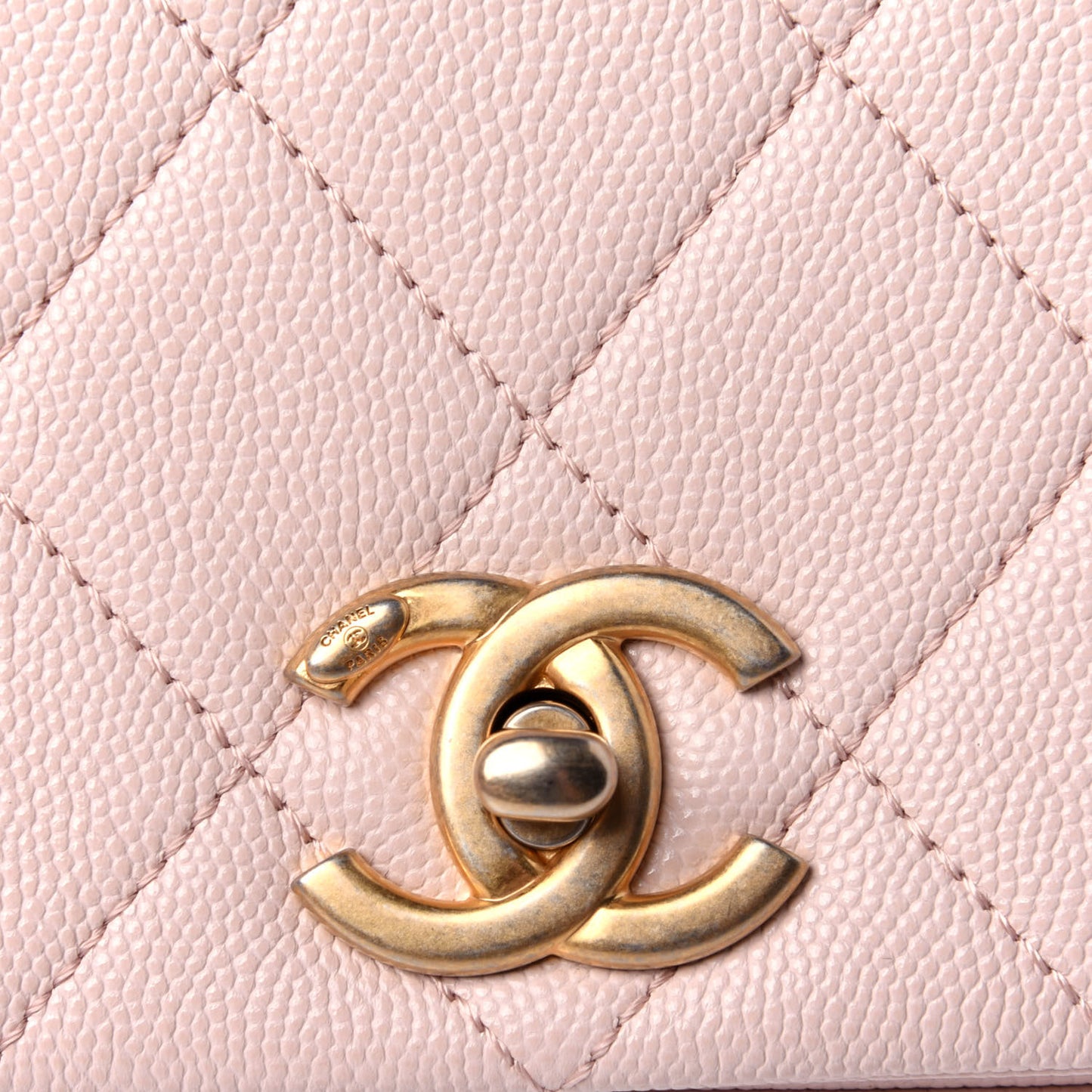 Caviar Quilted Small Fashion Therapy Flap Bag Beige