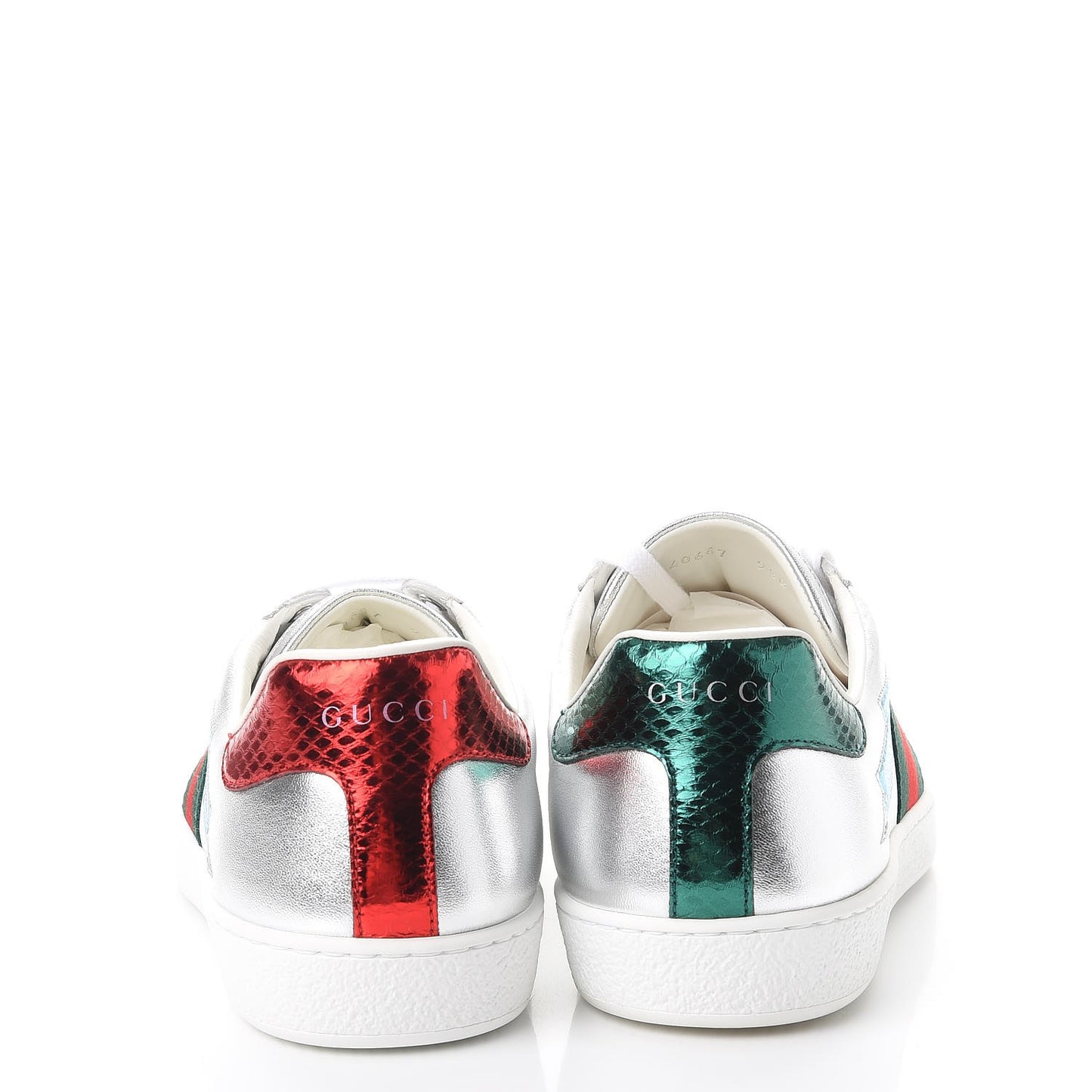 Metallic Nappa Ayers Web Lightning Bolt Embroidered Mens Ace Sneakers 9.5 Silver