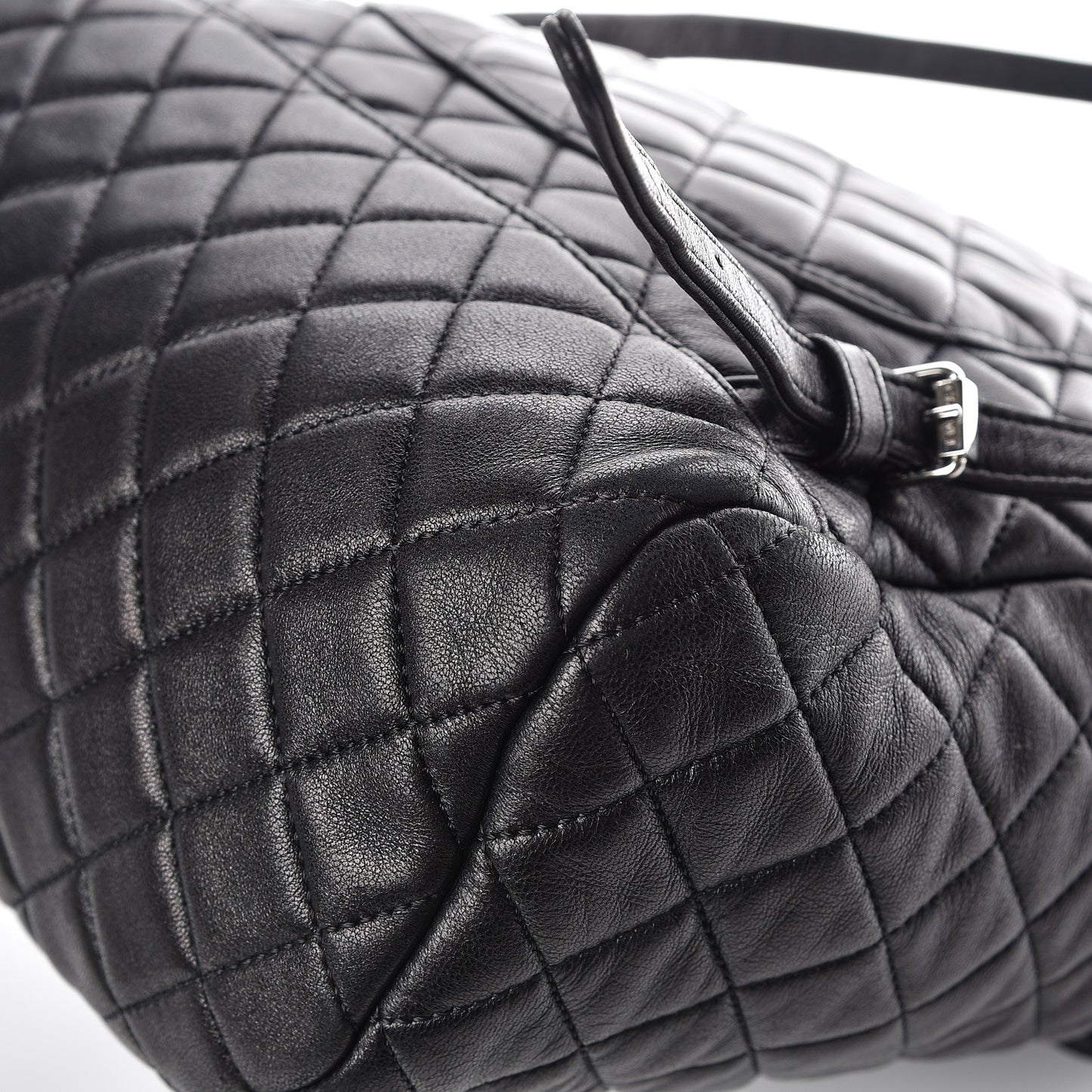 Calfskin Quilted Large Urban Spirit Backpack Black