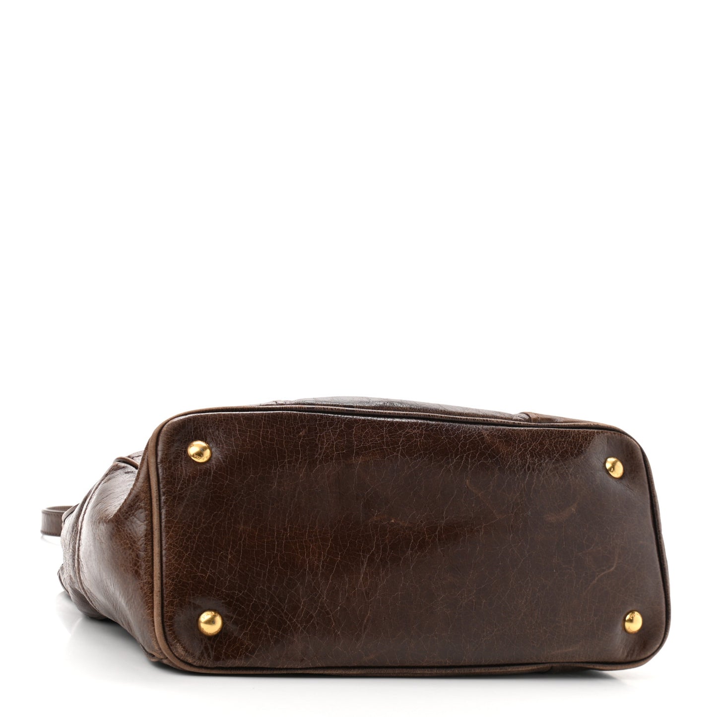 Vitello Shine Shopping Satchel Bruciato